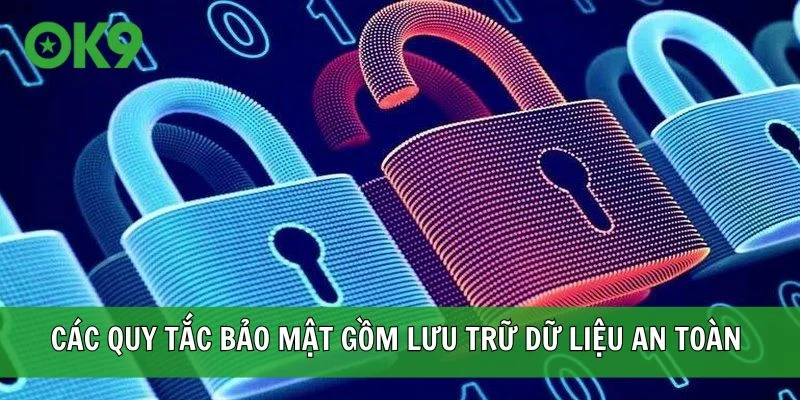 Các quy tắc bảo mật gồm lưu trữ dữ liệu an toàn 